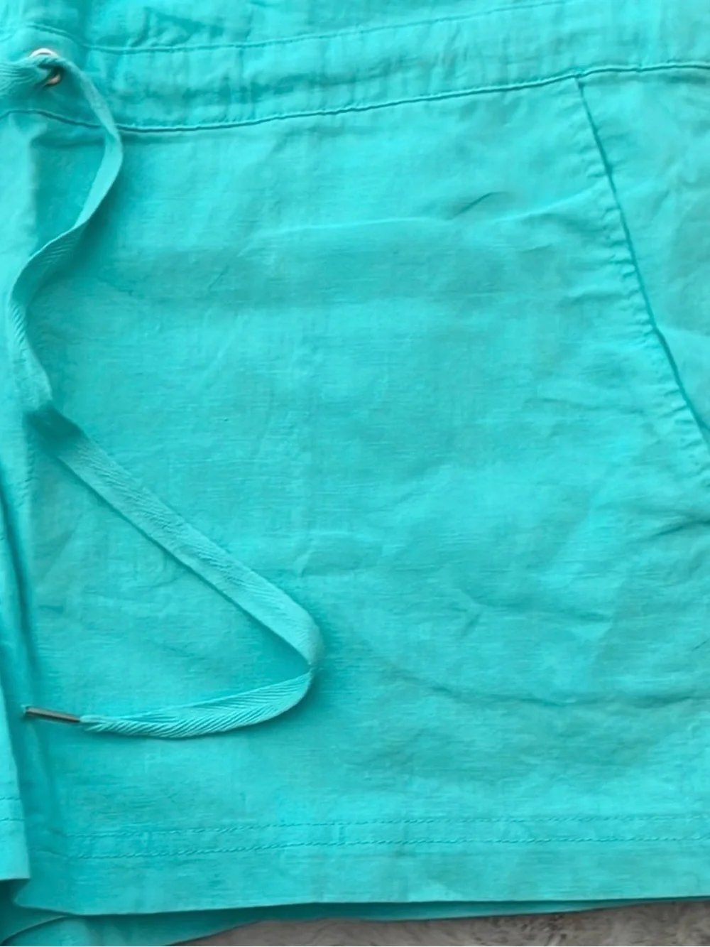 Victoria's Secret Turquoise Linen Blend Ruffle Romper Y2K Small